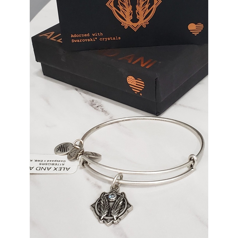 NEW Alex and Ani Godspeed II Swarovski Crystal Expandable Bracelet Bangle